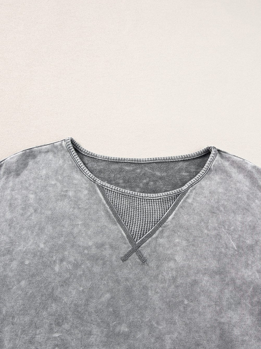 Vintage Mineral Washed Oversized Tee with Exposed Seam Detail