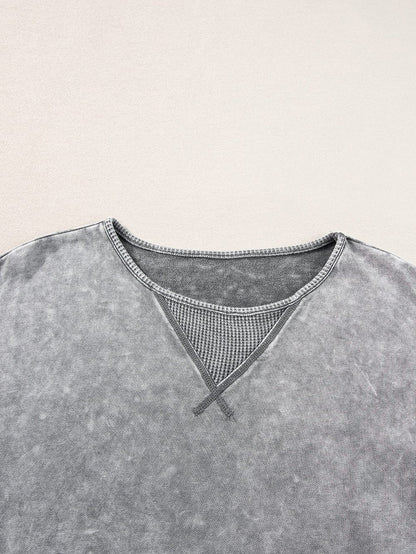 Vintage Mineral Washed Oversized Tee with Exposed Seam Detail