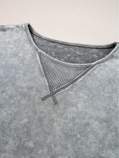 Vintage Mineral Washed Oversized Tee with Exposed Seam Detail