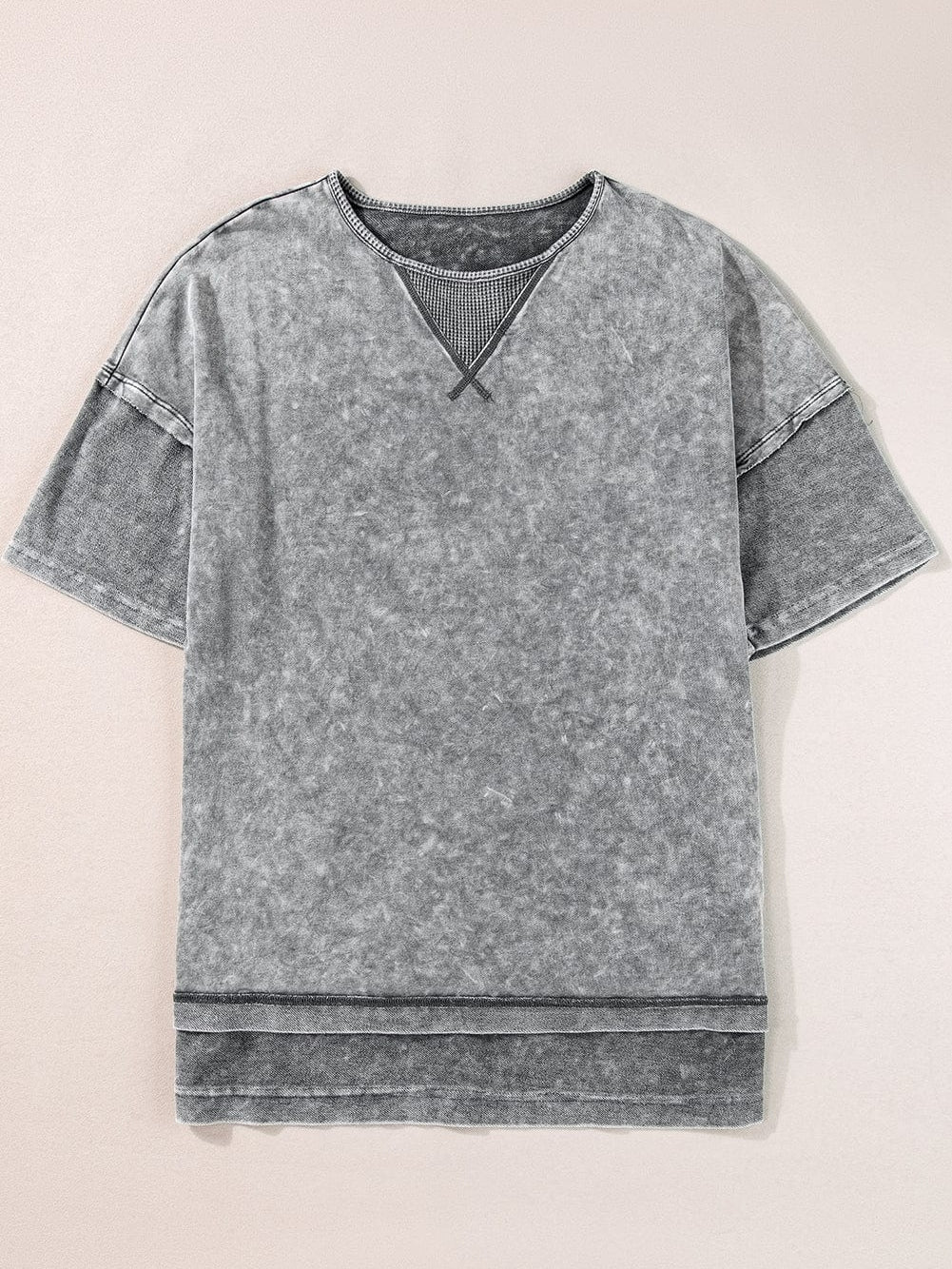 Vintage Mineral Washed Oversized Tee with Exposed Seam Detail