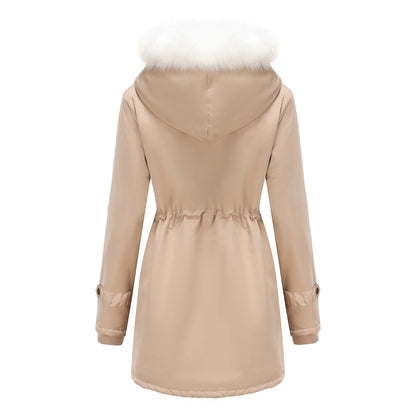 Women's Parka Jacket Hiking Windbreaker Hiking Fleece Jacket Winter Outdoor Thermal Warm Fleece Lining Windproof Winter Jacket Full Length Visible Zipper Fishing Camping / Hiking / Caving Traveling