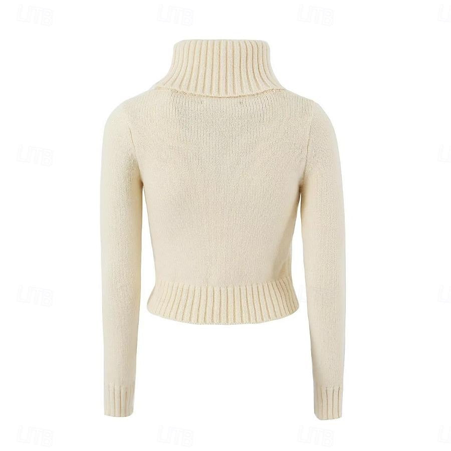 Set with Cropped Turtleneck Sweater Knitted Mini Skirt 2 PCS Sexy Cute Y2K Casual Daily Outfits