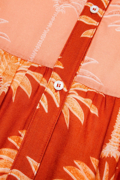 Floral Tassel Fringe V Neck Midi Dress