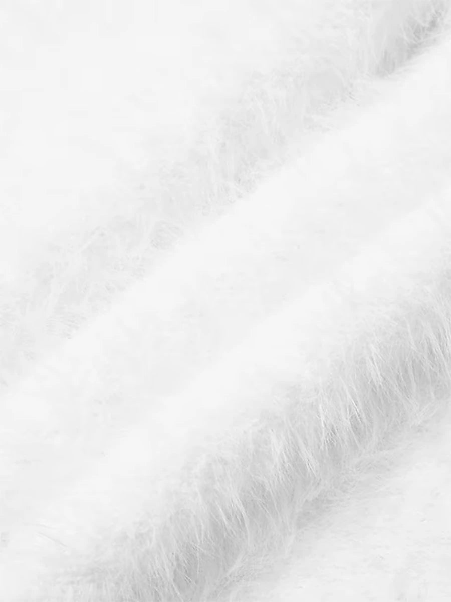 Women's Pullover Sweater Jumper Crew Neck Fuzzy Knit Acrylic Print Drop Shoulder Fall Winter Regular Going out Weekend Stylish Soft Long Sleeve Heart White Pink S M L