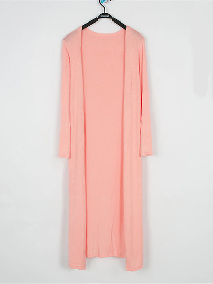 Women's Cardigan Sweater Open Front Ribbed Knit Modal Oversized Summer Fall Long Daily Going out Weekend Stylish Casual Soft Long Sleeve Solid Color Black White Yellow One-Size