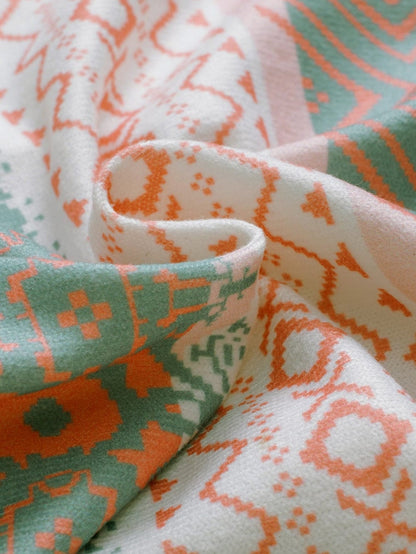 Western Style White Aztec Print Tie Back Tank Top