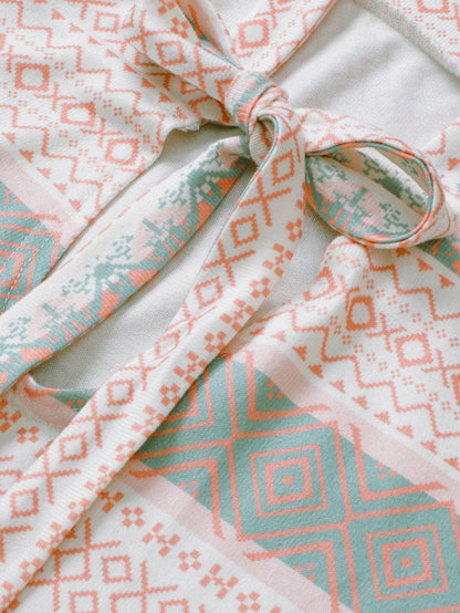 Western Style White Aztec Print Tie Back Tank Top