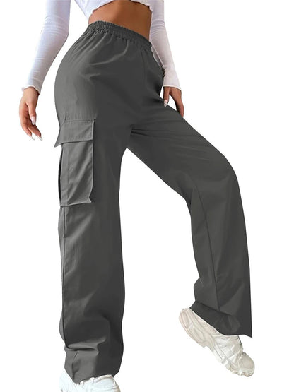 Women's Cargo Pants Polyester Plain ArmyGreen off white Streetwear High Waist Full Length Casual Sports Summer Spring