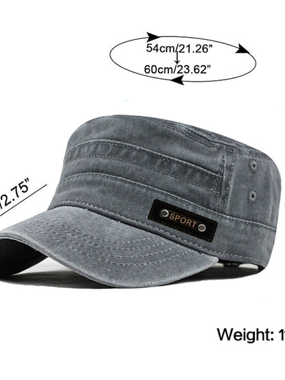 Four Seasons Casual Washed Cotton Flat Top Hat Unique Design Vintage Adjustable Fisher Caps Men Women Cap - LuckyFash™