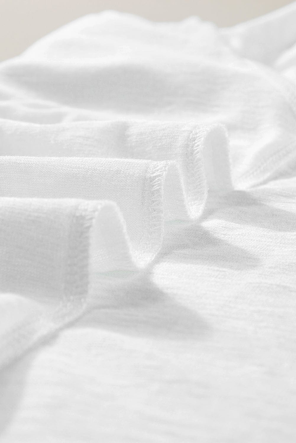 White Chic Exposed Seam Loose Fit Tee with Pocket