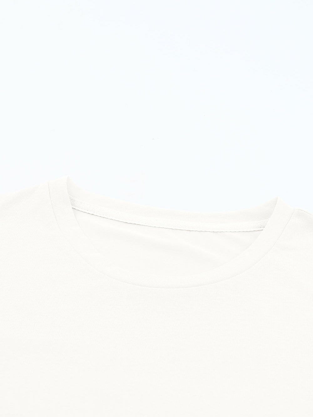 White Classic Round Neck Tee - Breathable Casual Style