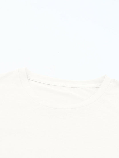 White Classic Round Neck Tee - Breathable Casual Style
