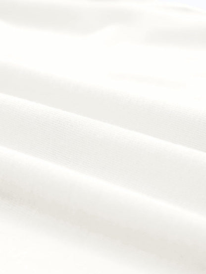 White Classic Round Neck Tee - Breathable Casual Style