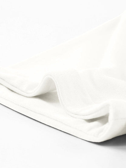 White Classic Round Neck Tee - Breathable Casual Style