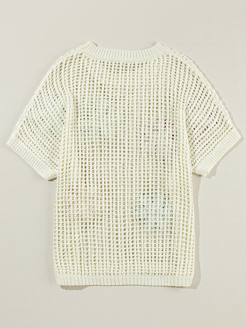 White Crochet Floral Hollow-out Summer Sweater Tee