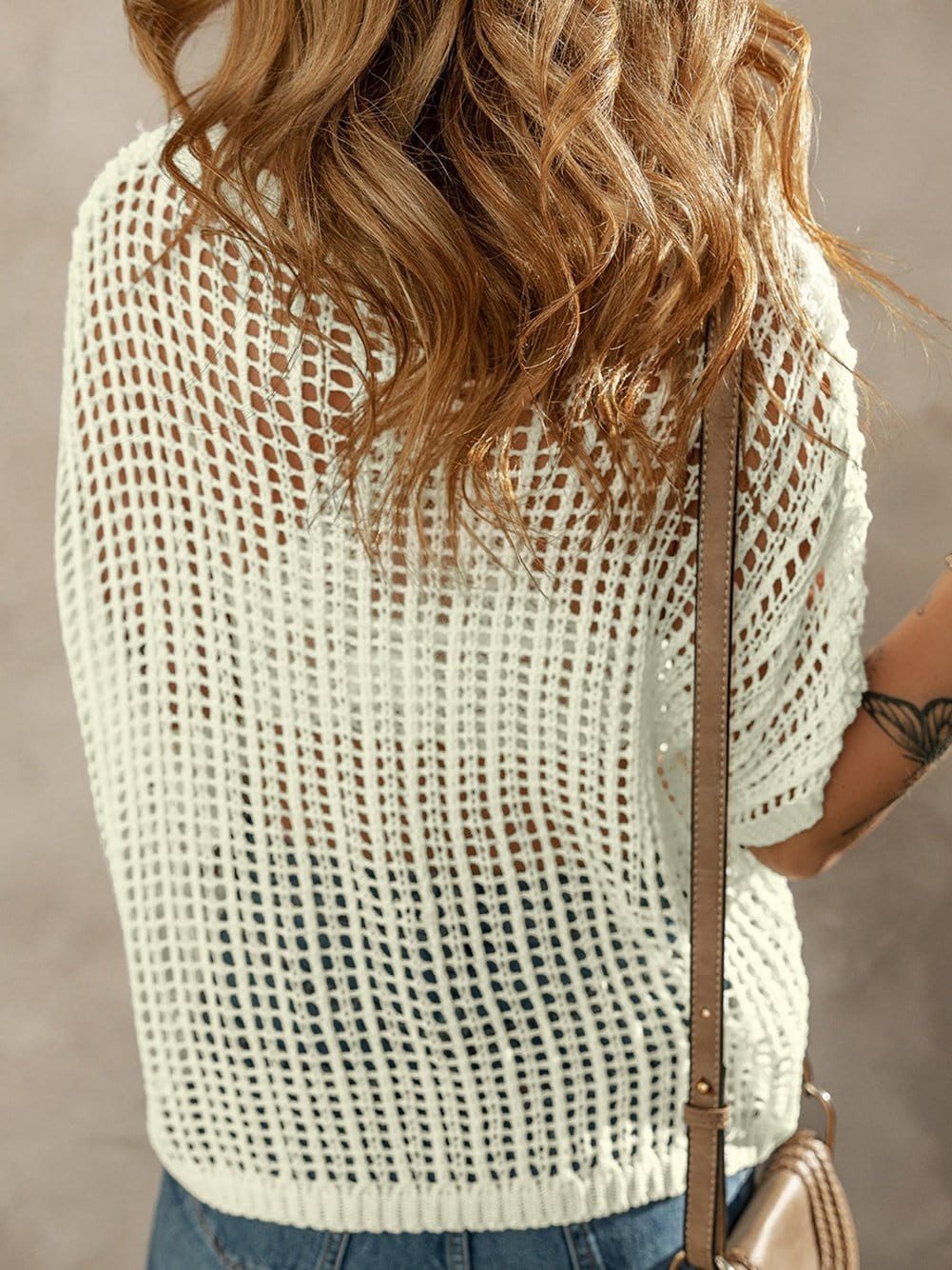 White Crochet Floral Hollow-out Summer Sweater Tee