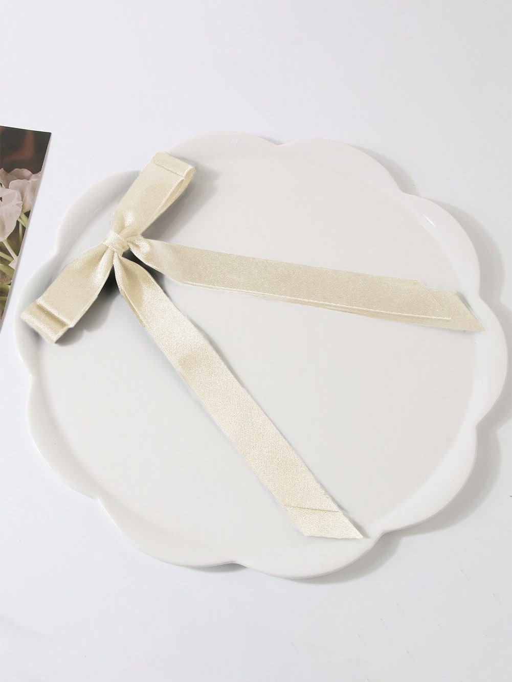 White Double Bow Knot Alligator Hair Clip