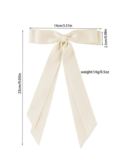 White Double Bow Knot Alligator Hair Clip