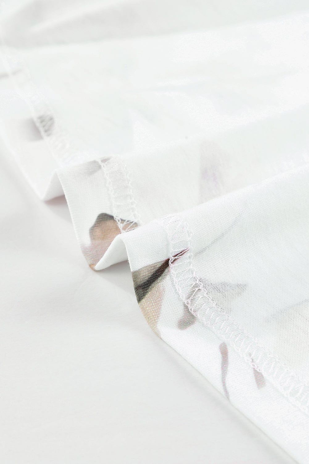 White Empire Waist Summer Floral Dress with Bell Sleeves