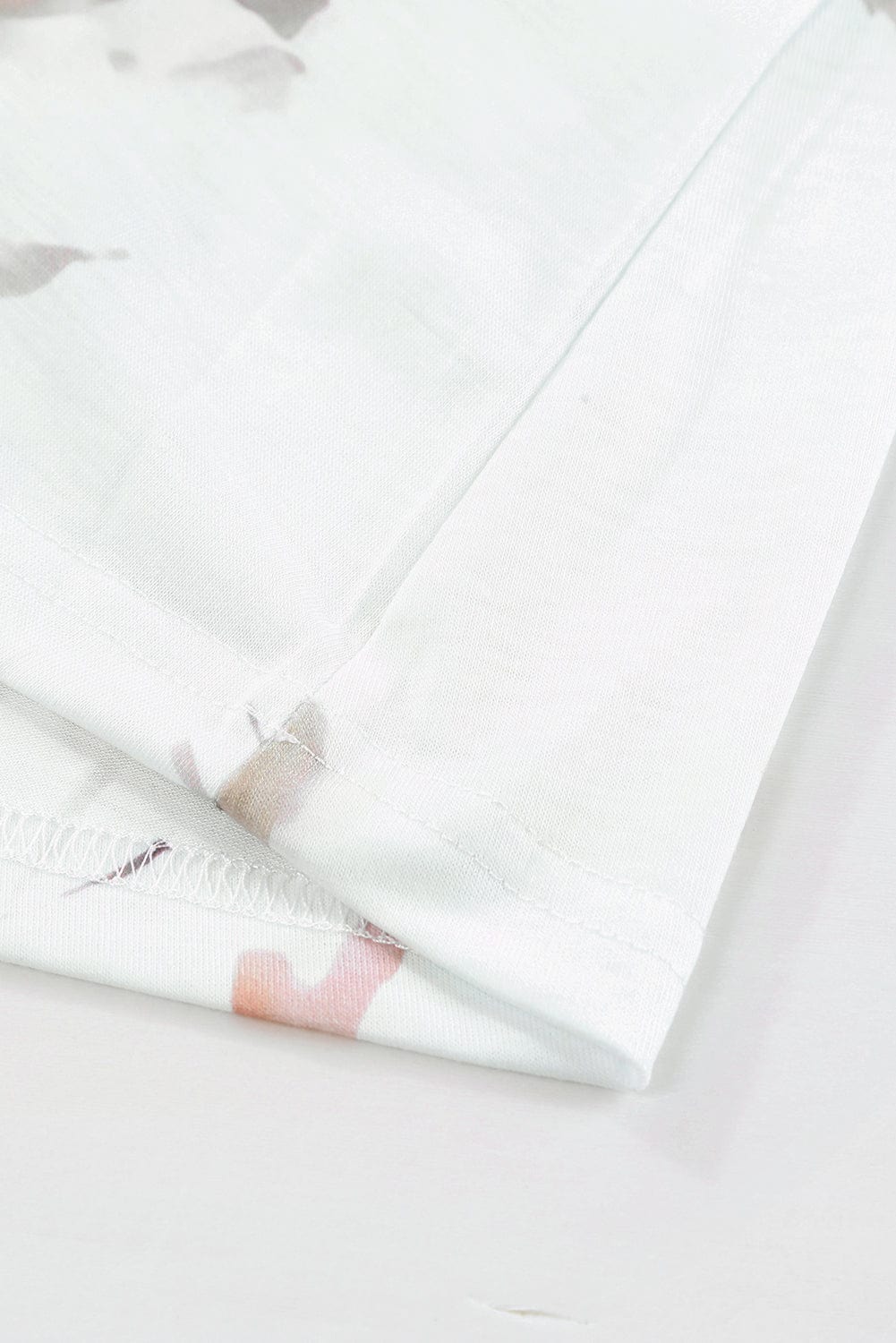 White Empire Waist Summer Floral Dress with Bell Sleeves