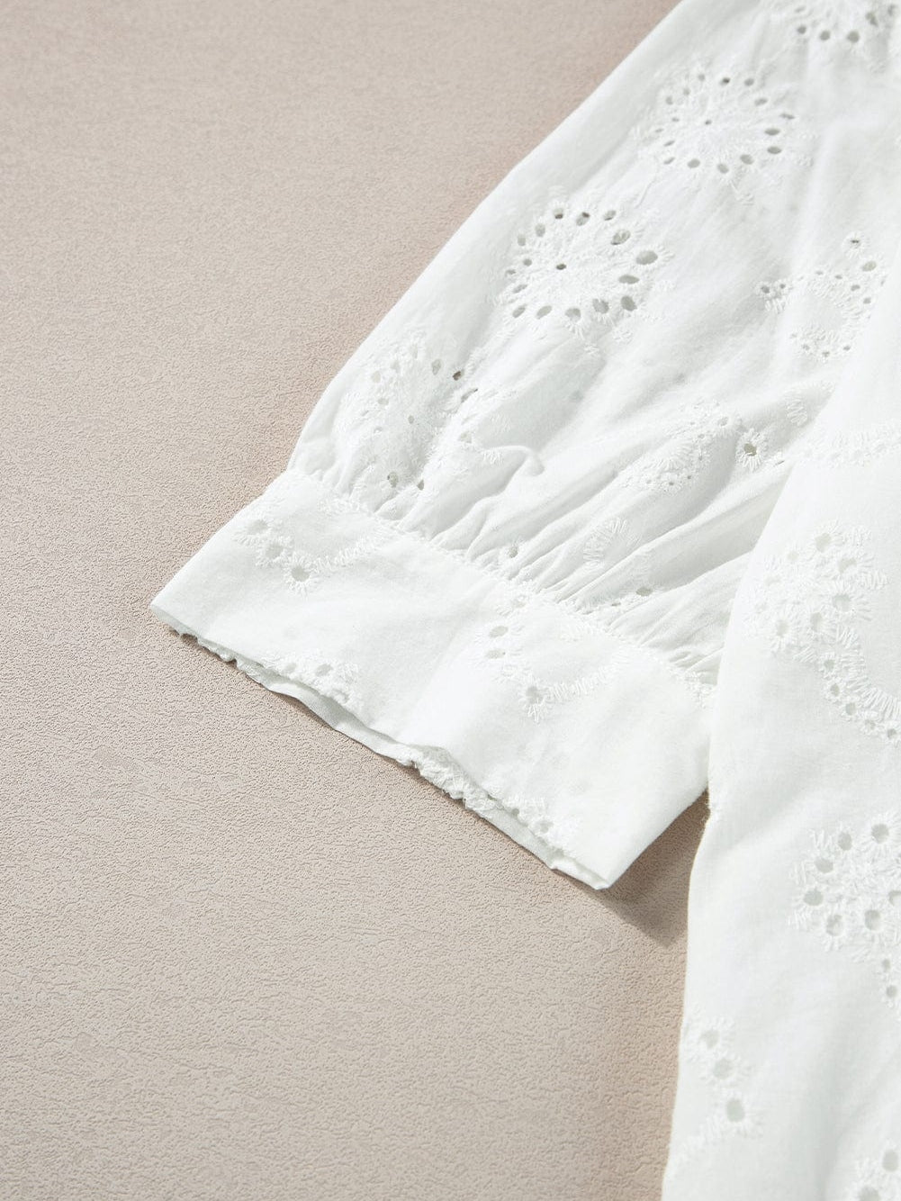 White Eyelet Floral Babydoll Shift Dress