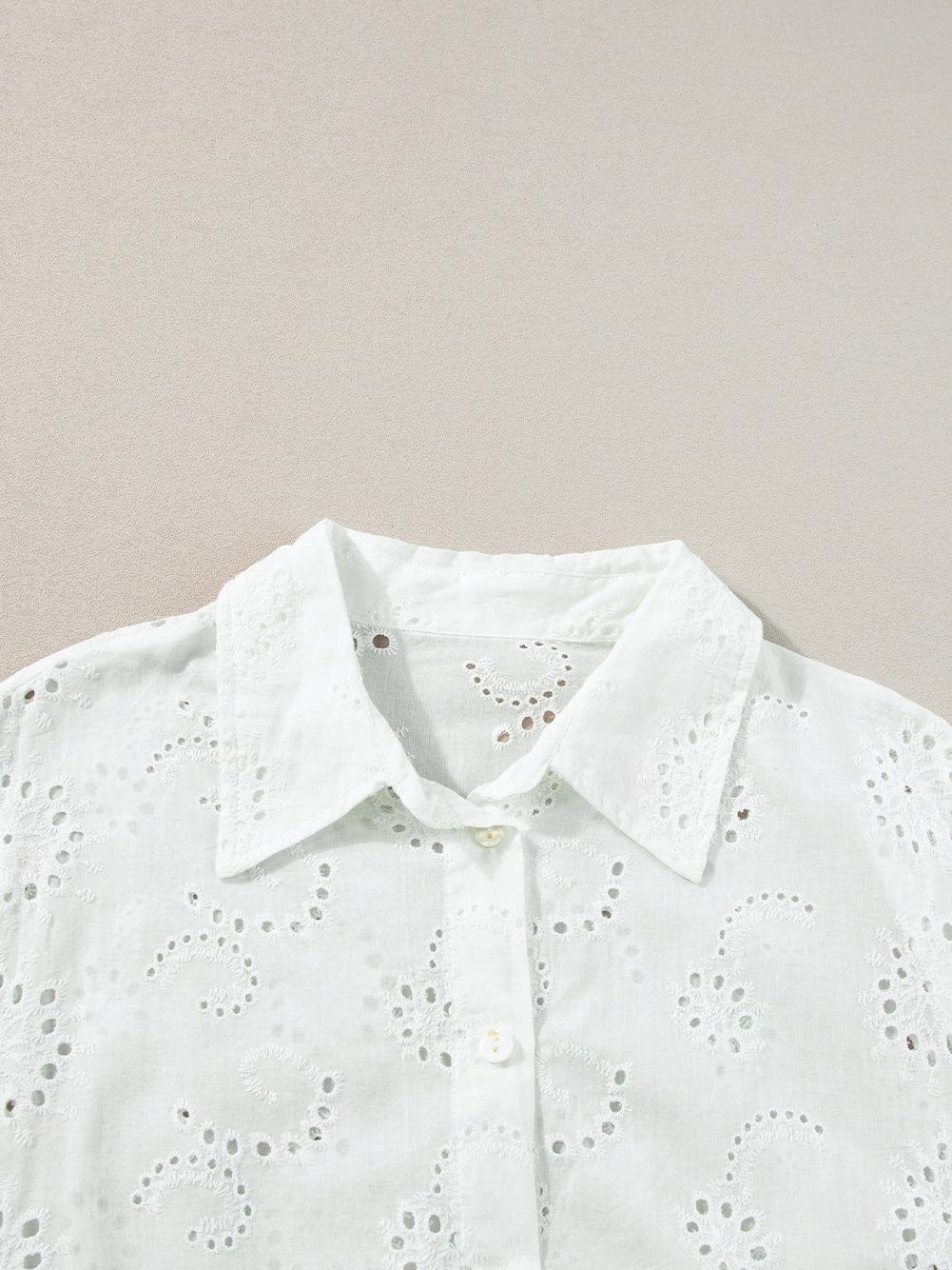 White Eyelet Floral Babydoll Shift Dress