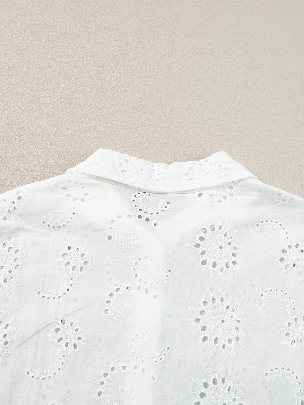 White Eyelet Floral Babydoll Shift Dress