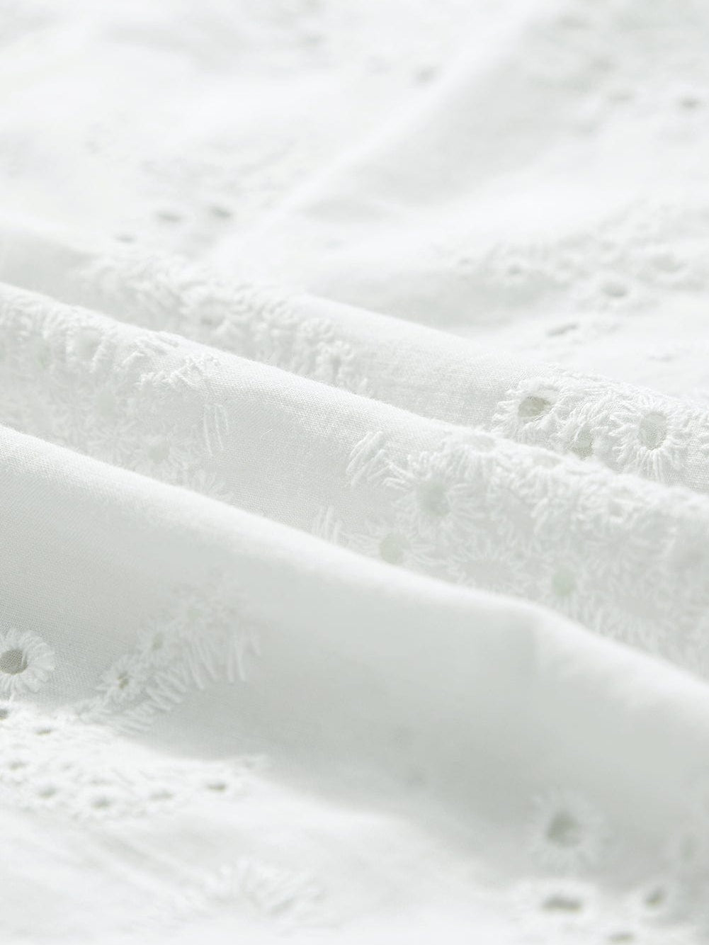 White Eyelet Floral Babydoll Shift Dress