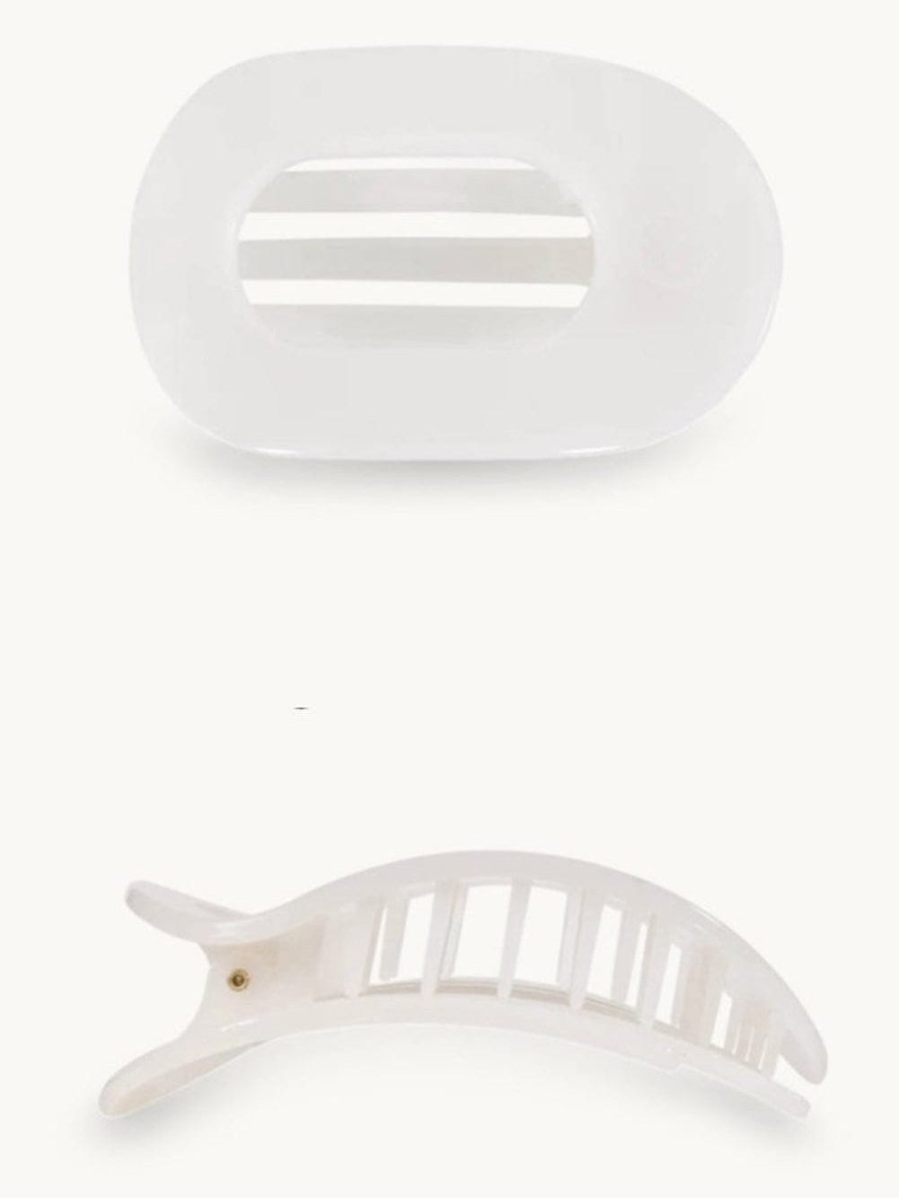 White Fashion Minimalist Oval Hair Clip