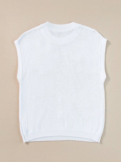 White Floral Crochet Knit Short Sleeve Sweater - Chic and Versatile