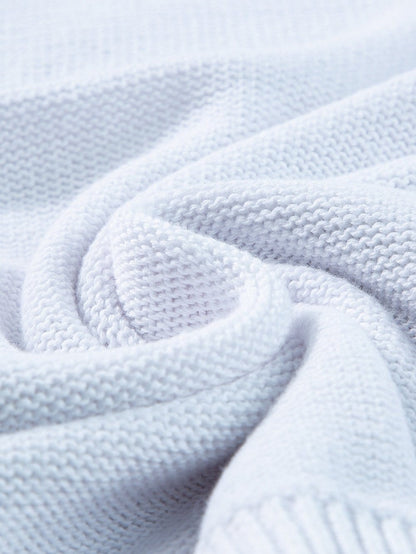 White Floral Crochet Knit Short Sleeve Sweater - Chic and Versatile