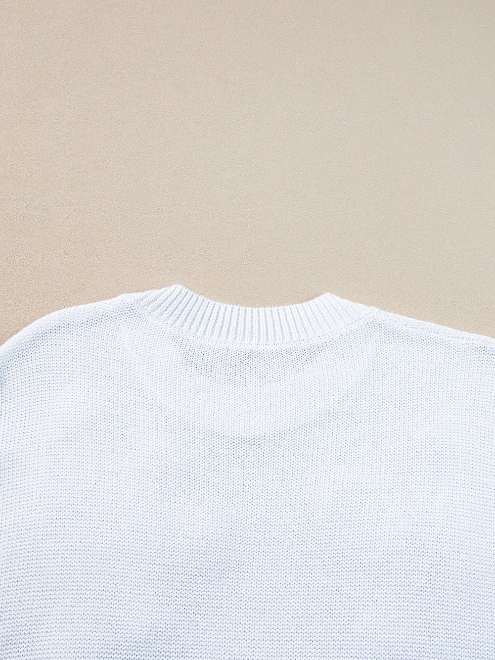 White Floral Crochet Knit Short Sleeve Sweater - Chic and Versatile