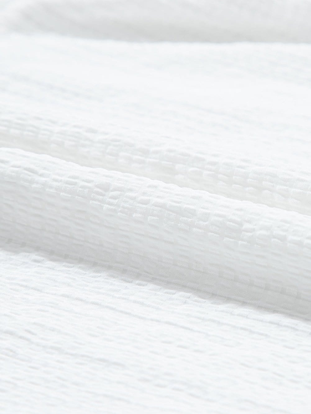 White Floral Embroidered Puff Sleeve V-Neck Mesh Detail Blouse