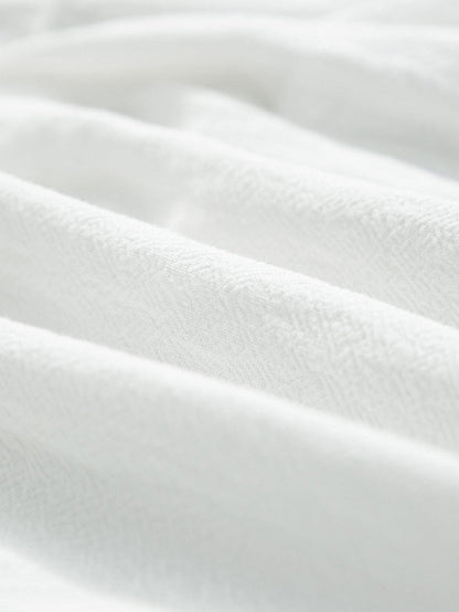 White Floral Embroidered Square Neck Peplum Top