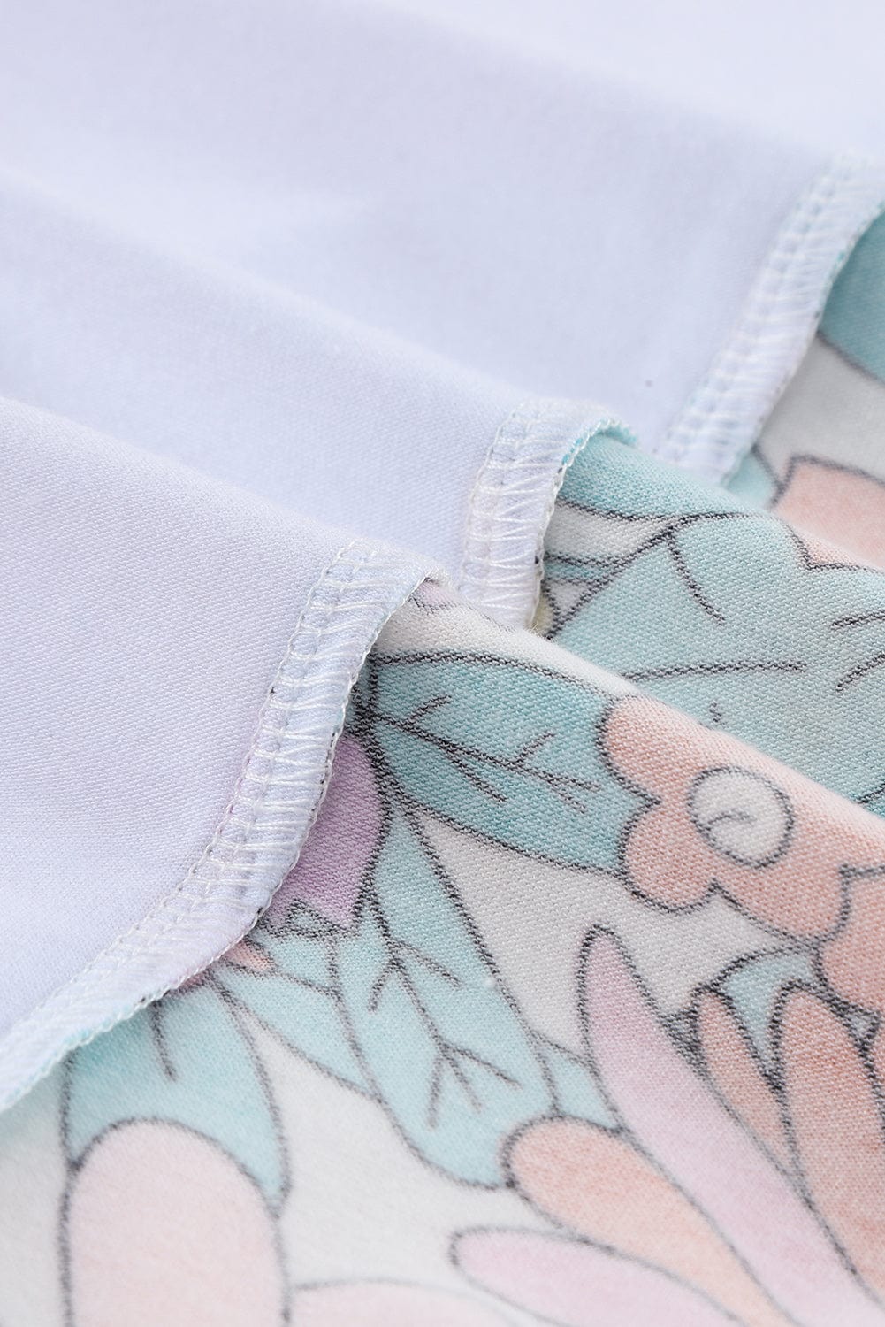 White Floral Patchwork Short Sleeve Tee - Southern Belle Style