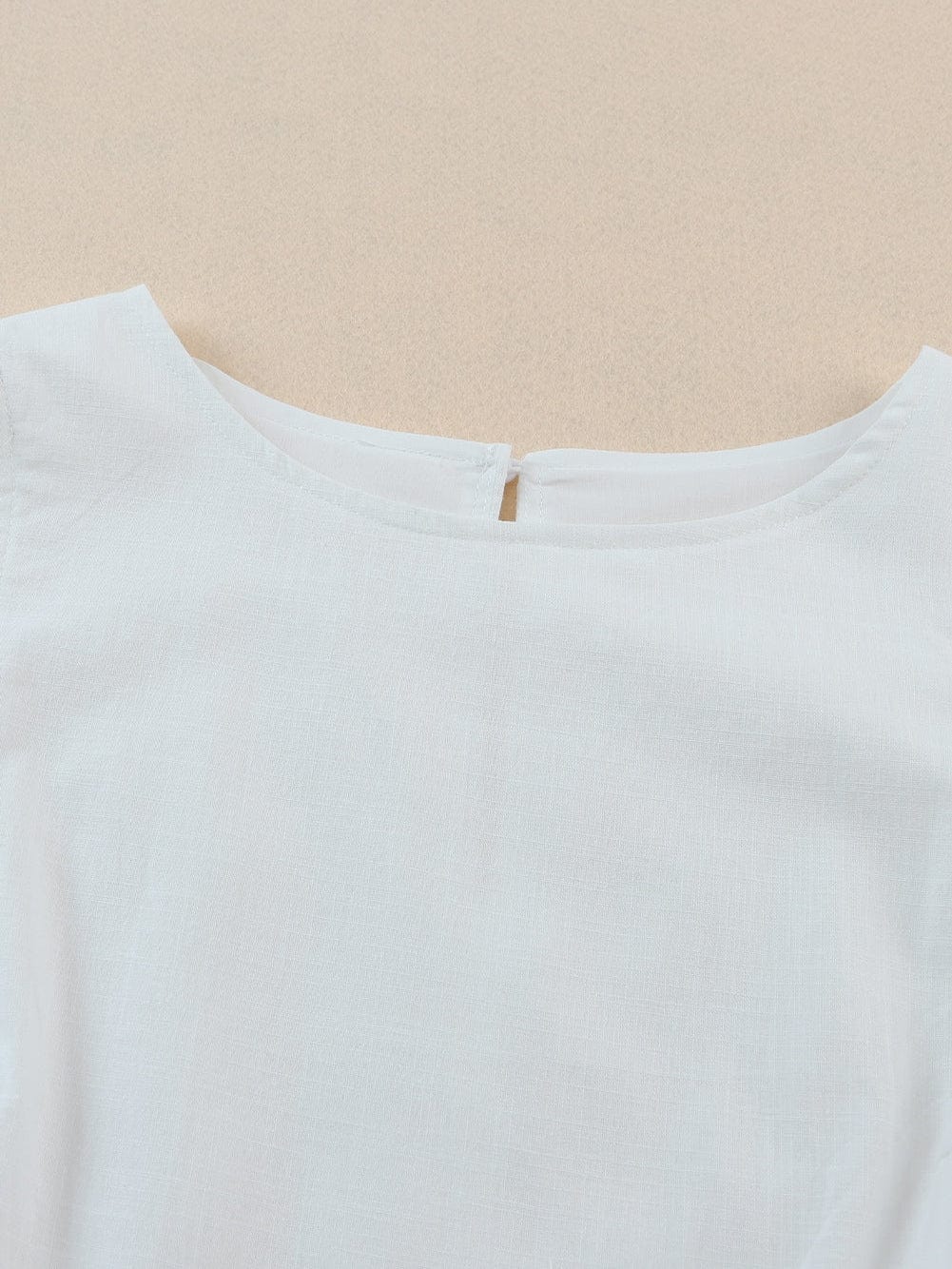 White Frill Embroidered Sleeveless Babydoll Dress