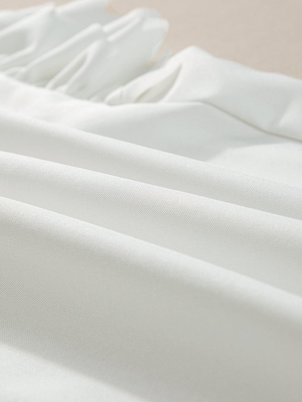 White Frilled Ruffle Sleeve Top with Scalloped Hem