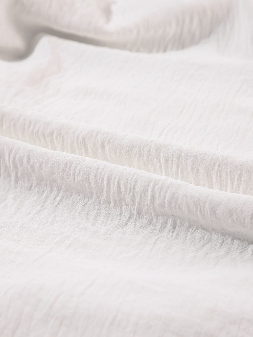 White Mini Shirt Dress with Half Puff Sleeves