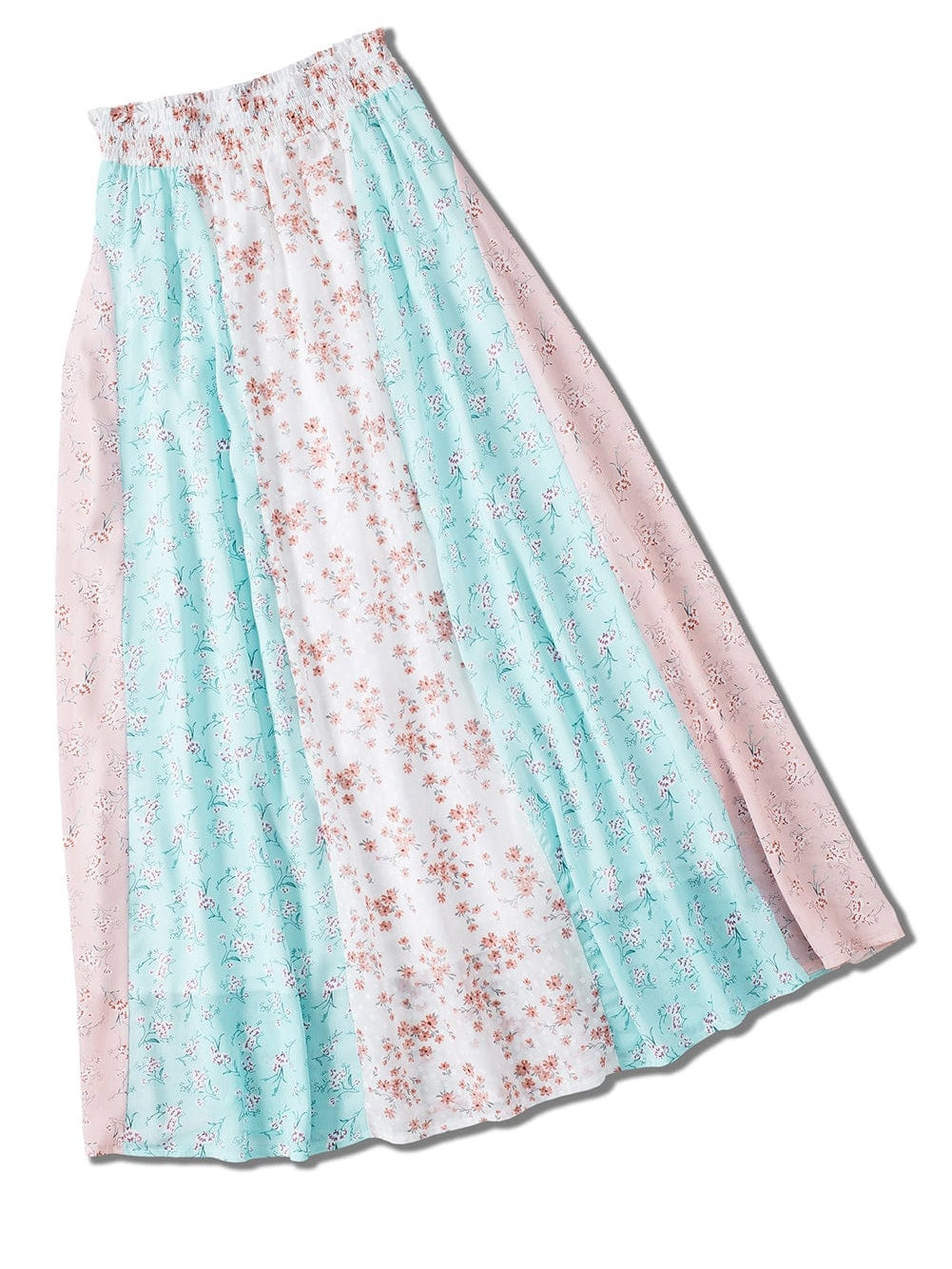 White Multi Floral Print Maxi Skirt