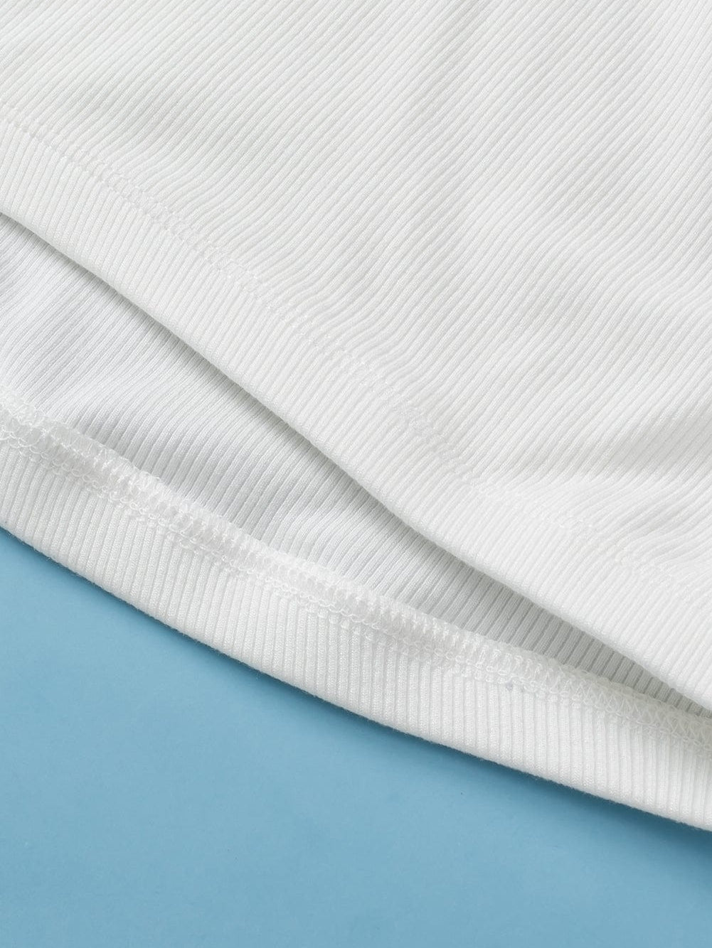 White Ribbed Crop Cami Top for Active Style