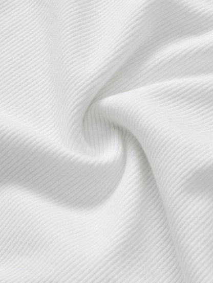 White Ribbed Crop Cami Top for Active Style