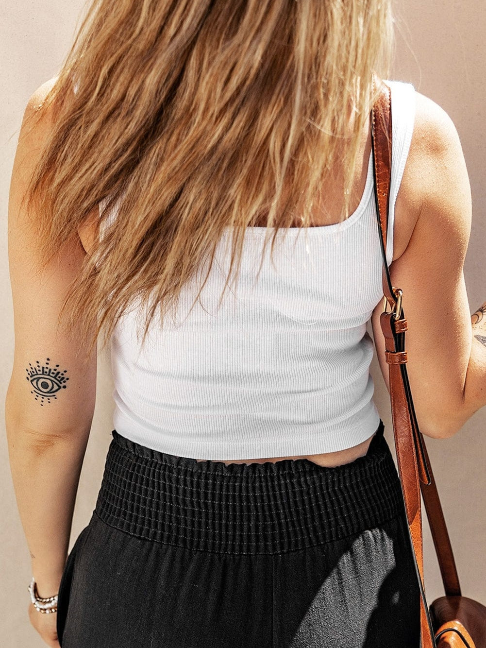 White Ribbed Square Neck Crop Top for Summer Fashion