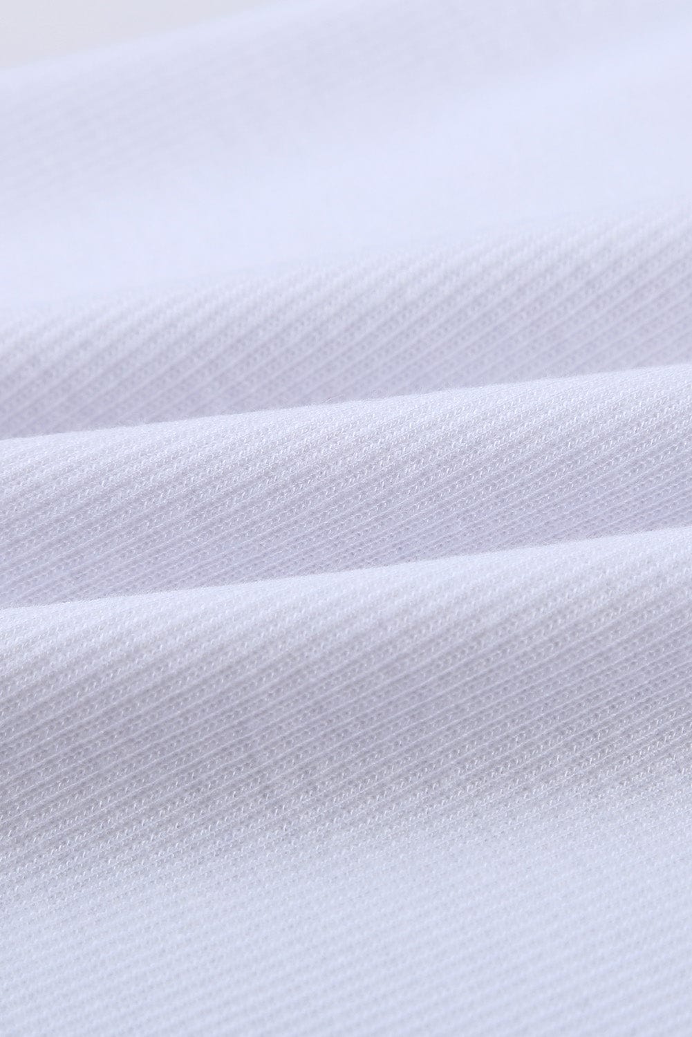 White Ribbed Tank Top with Round Neck