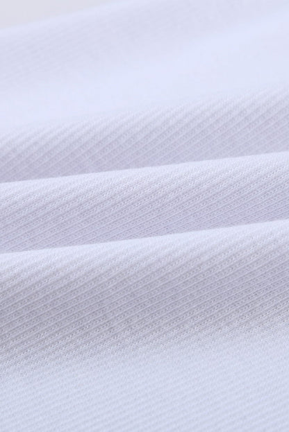 White Ribbed Tank Top with Round Neck