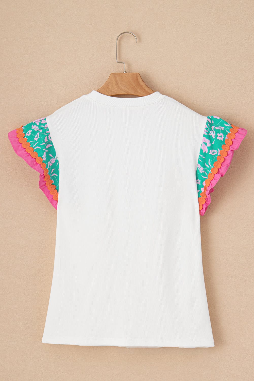 White Ricrac Trim Floral Patchwork Shift Top