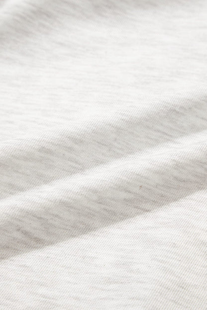 White Ruffle Hem Crew Neck Shift Dress