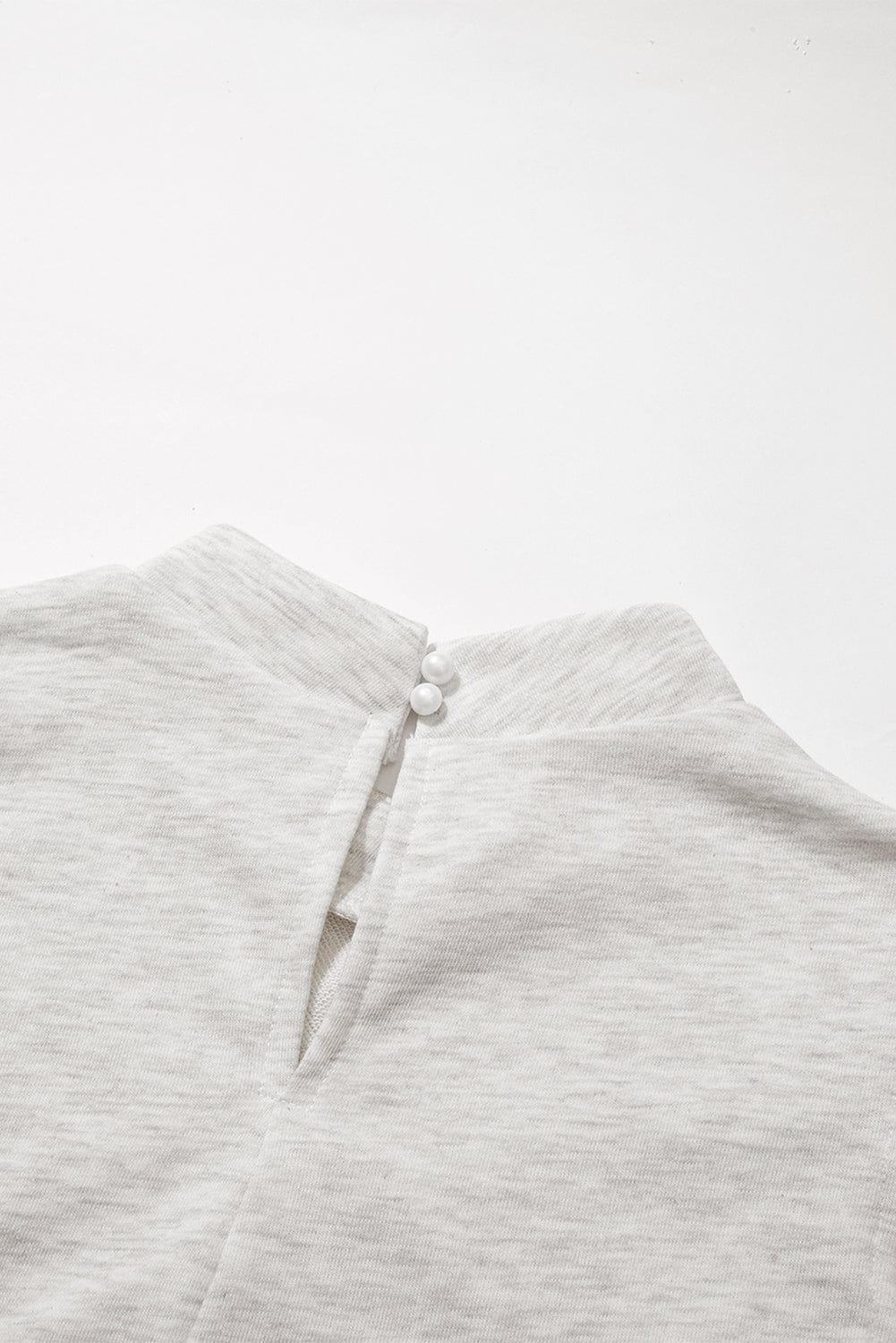 White Ruffle Hem Crew Neck Shift Dress