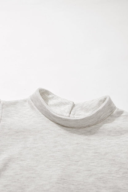 White Ruffle Hem Crew Neck Shift Dress