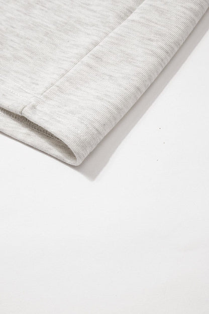 White Ruffle Hem Crew Neck Shift Dress