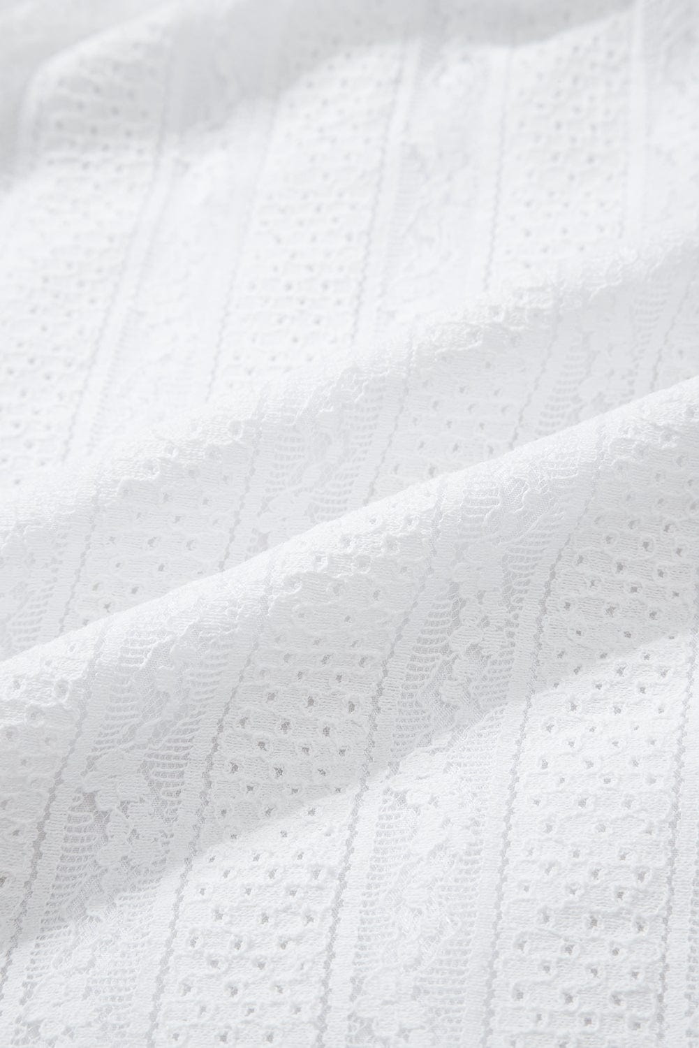 White Ruffle Trim Lace Sleeveless Blouse